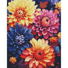 Алмазная мозаика "Красочные георгины" AMO7842 40х50см
