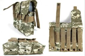 Підсумок під 6 магазінів АК/РПК потрійний Піксель ЗСУ MM-14 (MOLLE, підсумок на розгрузку, жилет, РПС)
