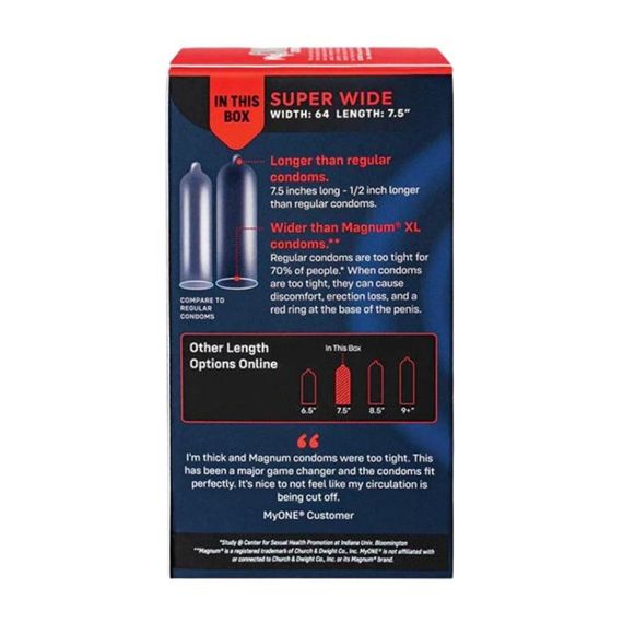 Презервативы латексные My ONE Super Wide 64J большого размера (цена за упаковку, 10 шт.) sexstyle | Зображення 1