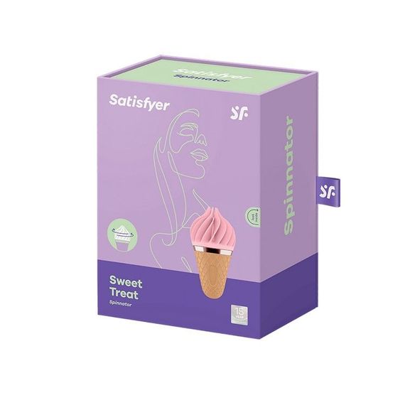 Морозиво-спінатор Satisfyer Lay-On - Sweet Treat Pink/Brown, 10 режимів роботи, водонепроникний | Зображення 1