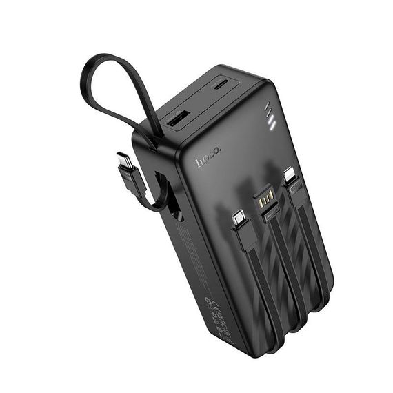 Power Bank Hoco J146B з кабелем USB+Micro+Type-C+Lightning (30000mAh) Чорний | Зображення 4