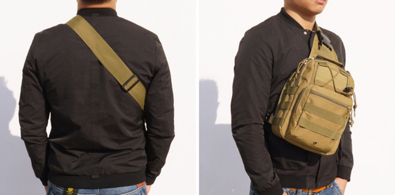 Тактическая нагрудная сумка Primo Sling однолямочная через плечо - Khaki | Зображення 6