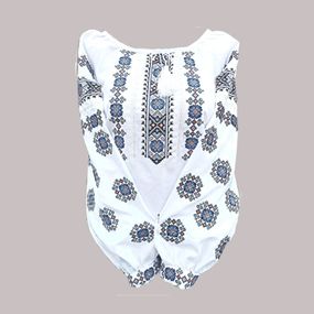 Рубашка Украинская вышиванка 23243 цвет белый размер S/M