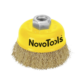 Щітка торцева d85мм гофрована латунь NovoTools NovoAbrasive