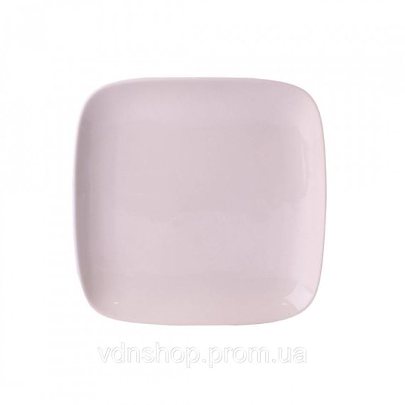 Тарілка обідня квадратна з порцеляни 20х20 см біла HP602 | Зображення 1