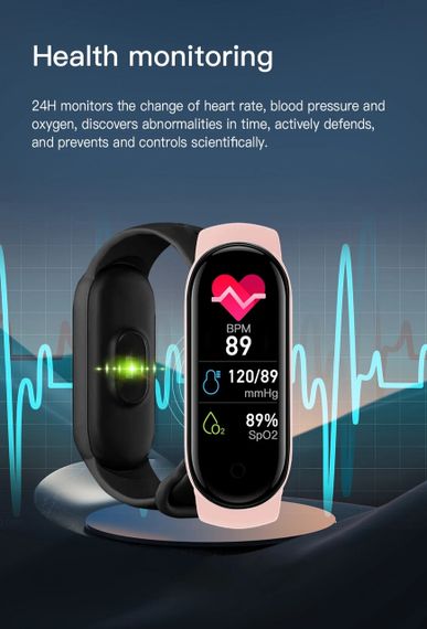 Смарт-годинник Smart Band M8, фітнес-трекер, пульсометр, тонометр, спортивні для Android і IOS | Зображення 4