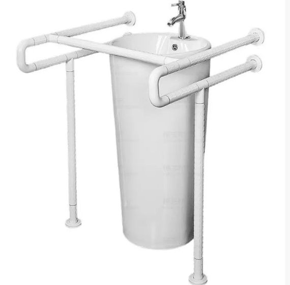 Поручень опорний під раковину SanStore 65х65х85 мм для людей з обмеженими можливостями білий HS-004C