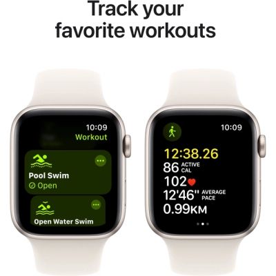 Смарт-годинник Apple Watch SE 2024 GPS 40mm Starlight Aluminium Case with Starlight Sport Band - M/L (MXEG3QH/A) | Зображення 5