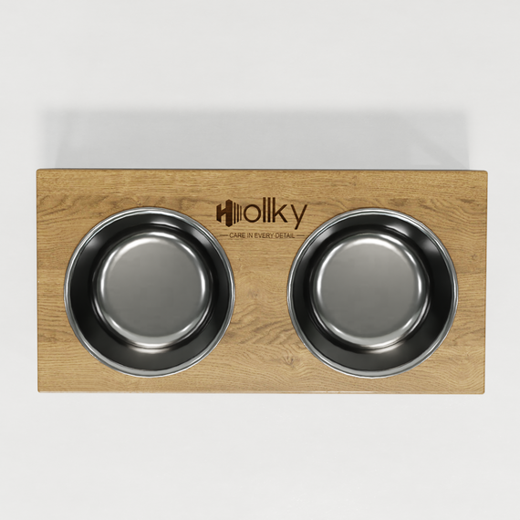 Миски на подставке для средних собак и больших котов Hollky Base M (2 × 0,95 л) BM-422110-BLNT | Зображення 1