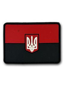 Патч (шеврон) "Прапор" червоно-чорний ПВХ