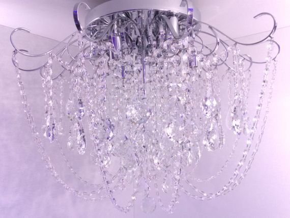 Люстра стельова кришталева з пультом 25487 Хром 49х63х63 см. | Зображення 2