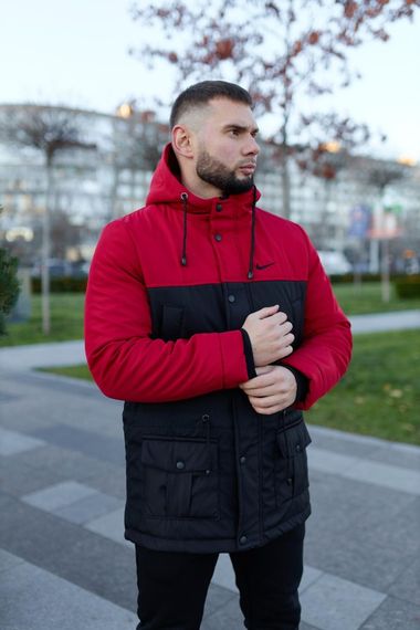 Парка зимова "Nike" червоно -чорна | Зображення 1