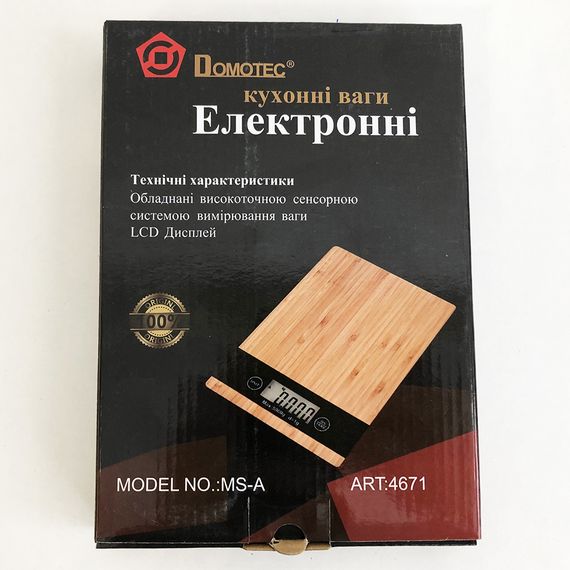 Весы кухонные DOMOTEC MS-A Wood | Зображення 4