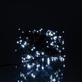 Новорічна гірлянда кімнатна нитка 14 м 160 LED кімнатна гірлянда чорний провід Біле світло W160LED16MBW