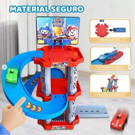 Іграшковий трек паркування Childrens Rail Car MH2004 Щенячий патруль 75 деталей 3 машинки | Зображення 4