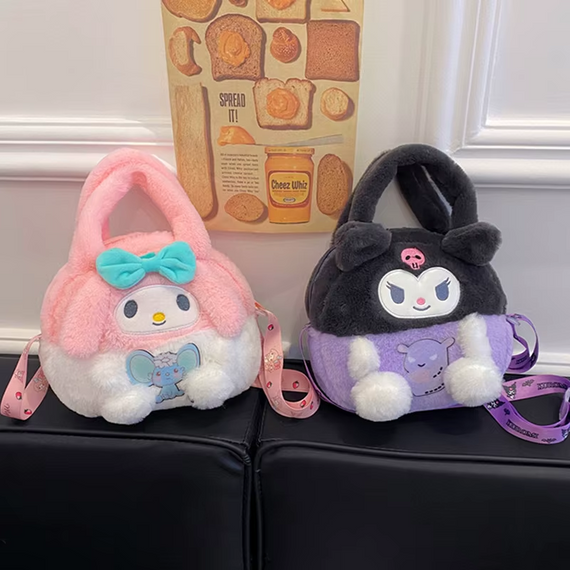 М'яка сумка Куромі для дівчинки через плече, плюшева сумочка Kuromi, дитяча сумочка Куромі | Зображення 3