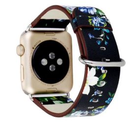 Кожаный ремешок Primo Blue Flower для Apple Watch 38mm / 40mm / 41mm размер S