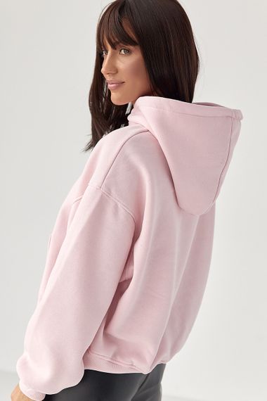 Утеплене худі з капюшоном - рожевий цвет, S (є розміри) | Зображення 1