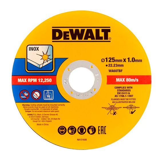 Круг відрізний по металу DeWALT 125*1*22.23  DT20598