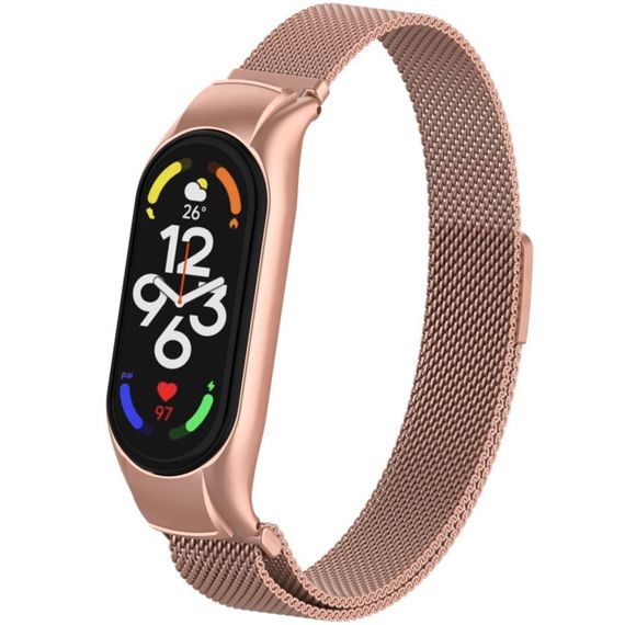 Ремешок Milanese Loop Design для Xiaomi Mi Band 3/4 Rose Pink