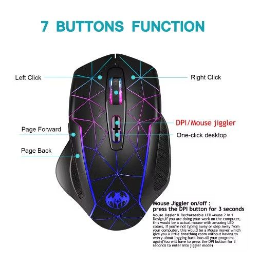 Мышь беспроводная игровая с аккумулятором и подсветкой GM30 RGB Black | Зображення 4