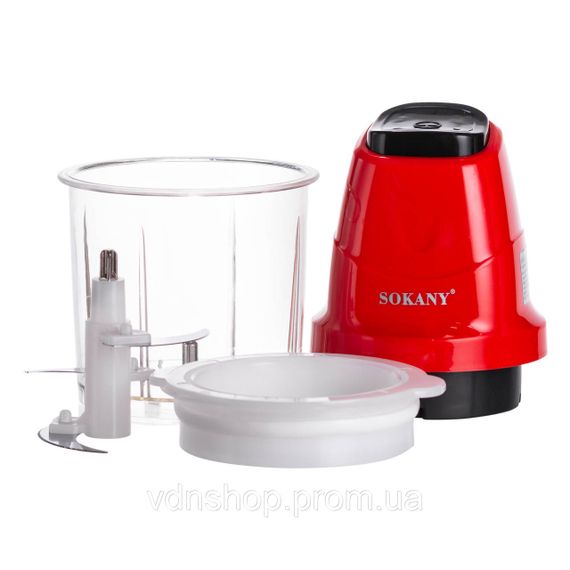 Чоппер подрібнювач з чашею на 0.7 л електричний кухонний 250 Вт Sokany SK-06009R | Зображення 1
