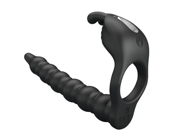 Эрекционное вибро кольцо, с насадкой для анального секса и функциеей памяти Pretty Love - Blackney Black sexst | Зображення 4