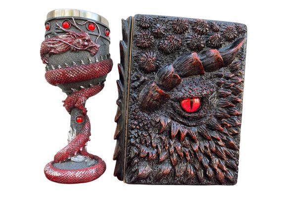 Подарунковий набір Келих 3D Танкард Red і Блокнот 3D «Око Пламінного Дракона»