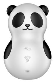 Вакуумний стимулятор із вібрацією Satisfyer Pocket Panda чорно-білий, 8.9 см Sex Aura