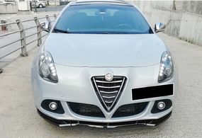 Передня Lip накладка DPT (ABS, чорний глянець, 3шт) для Alfa Romeo Giulietta 2010-2020 рр