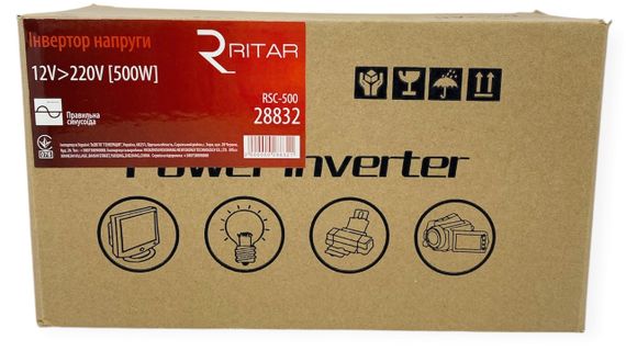 Інвертор чиста правильна синусоїда для котла перетворювач напруги RITAR RSC-500 12V/220 | Зображення 6