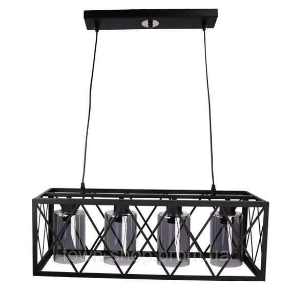 Люстра потолочная подвесная в стиле LOFT (лофт) 11535/4-gr Черный 40-100х25х63 см.