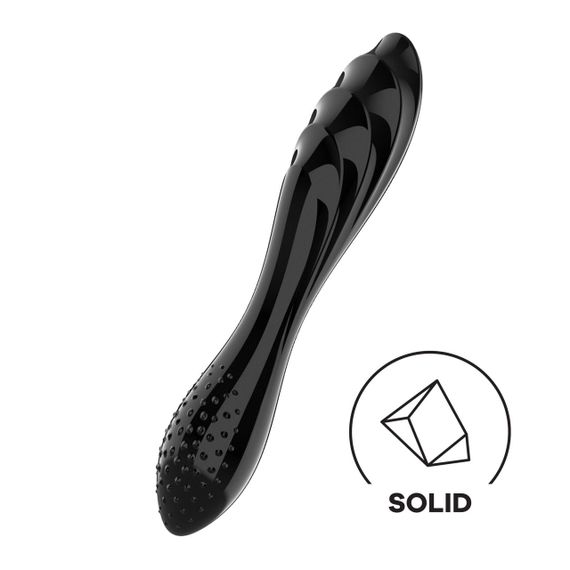 Двосторонній скляний дилдо Satisfyer Dazzling Crystal 1 Black, дуже міцний, без стопера Sex Aura