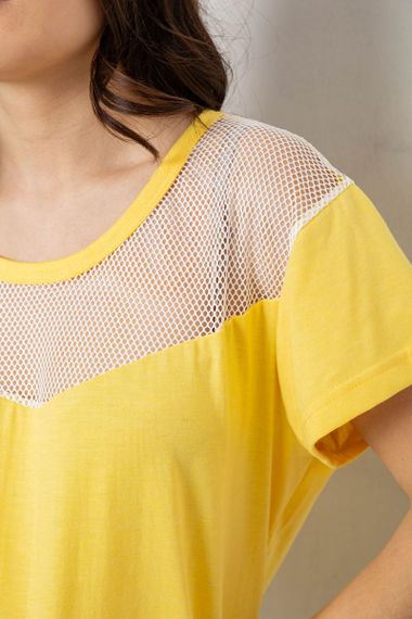 Піжама жіноча з принтом, колір жовтий, 243R1600-032 | Зображення 4