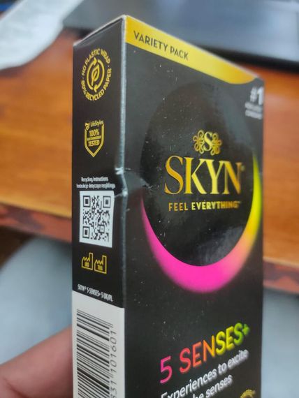 Безлатексні преміум-презервативи SKYN 5 Senses, 5 видів (5 шт) (м'яте паковання!!!) Sex Aura | Зображення 1