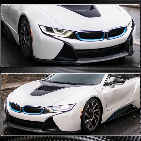 Накладка на передній бампер Lip (Карбон) для BMW I8 2014-2020 рр | Зображення 4