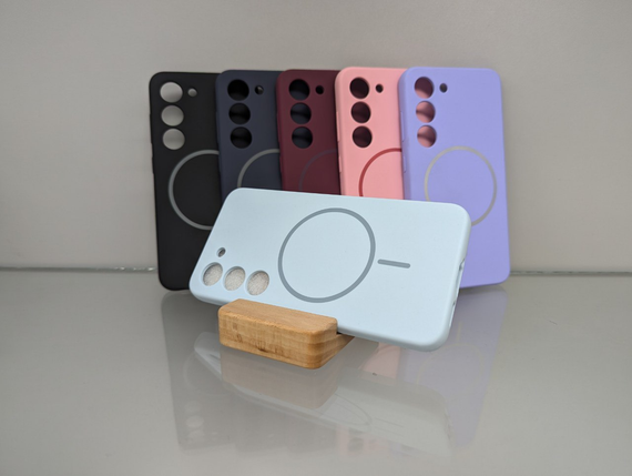 Samsung Galaxy S23 MagSafe Протиударный чохол Софт Тач чохол голубий