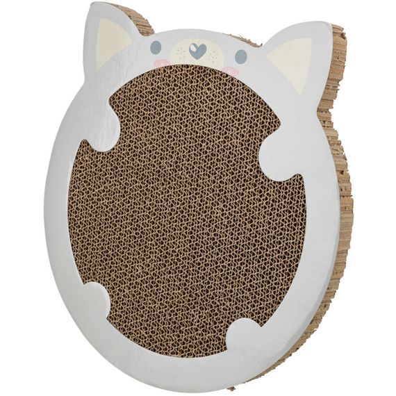 Дряпка Trixie для кошенят картонна в формі хом яка з котячою м ятою 31х2,5х32,5 см світло-сіра | Зображення 1