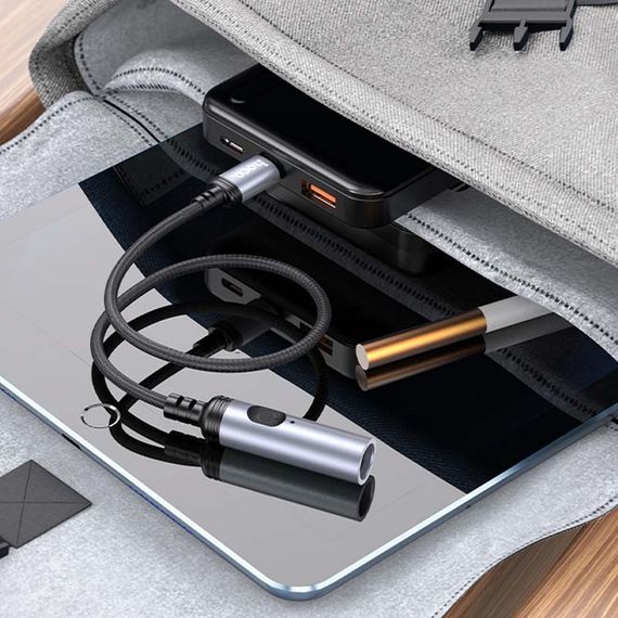 Портативний прикурювач запальничка Hoco UA30 Type-C Black | Зображення 4