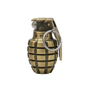 Металлическая Зажигалка Брелок Граната Золотистая