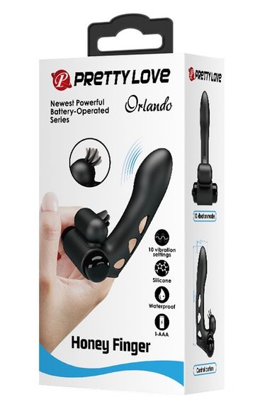 Кліторальний стимулятор на палець Pretty Love-Orlando Finger Black, BI - 014836 sexstyle | Зображення 9
