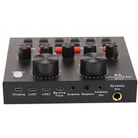 Зовнішня звукова карта адаптер аудіоінтерфейс Bluetooth Live Sound Card V8 Чорна