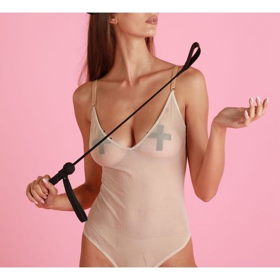 Стек натуральна шкіра Slap-1 60 см чорний | Зображення 2