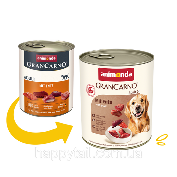Влажный корм для собак Animonda GranCarno Adult со свининой и уткой — консервы 800 г | Зображення 1