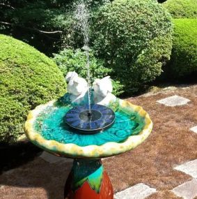 Фонтан на солнечной панели круглый 130 мм макс. высота до 60 см