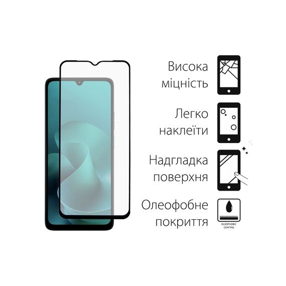Скло захисне Dengos Full Glue Motorola G06 Black (TGFG-420) | Зображення 1
