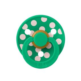 Соска пустушка BIBS Polka Colour Latex кругла 6-18 міс Cactus / Petal