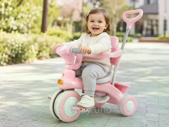 Детский трехколесный велосипед Baby Carriage 588 розовый с родительской ручкой | Зображення 5