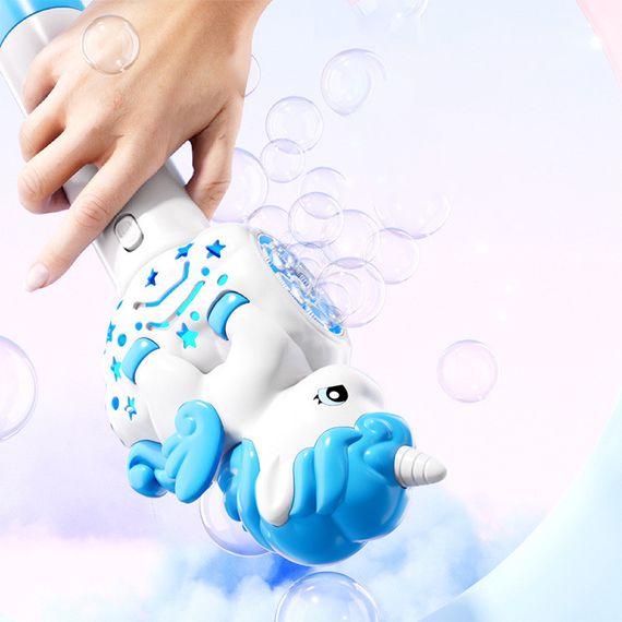 Пистолет с мыльными пузырями H055 Little Unicorn + bottle 50ml Light Blue | Зображення 1