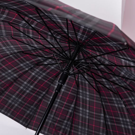 Класична парасолька-тростина напівавтомат з поліестеру 16 спиць діаметр 117 см Червона HP-23-4R | Зображення 3